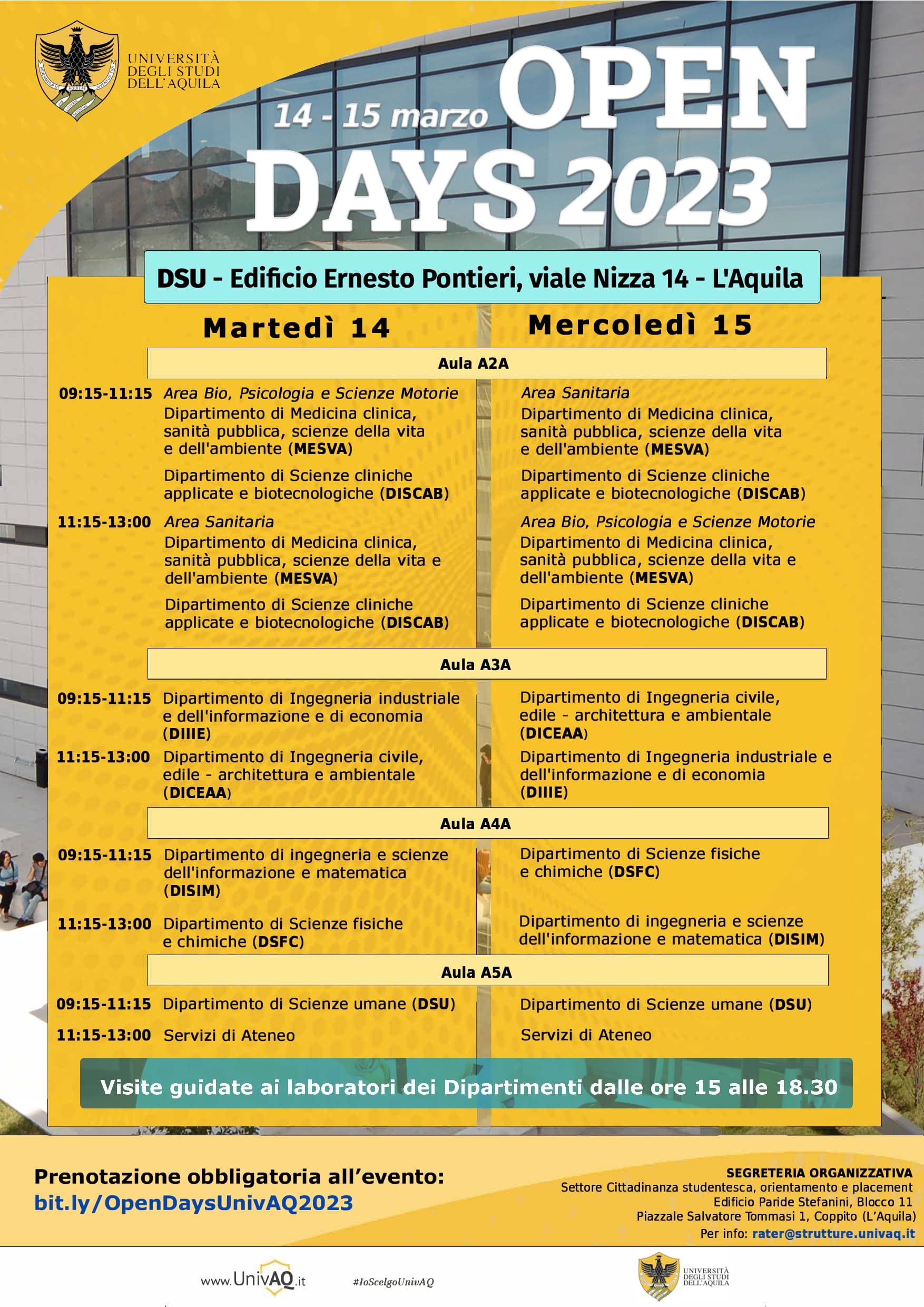 Open Days 2023 Universita dell'Aquila