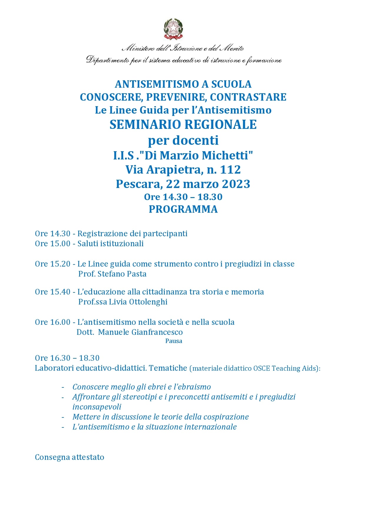 Programma Seminario 22 marzo 2023