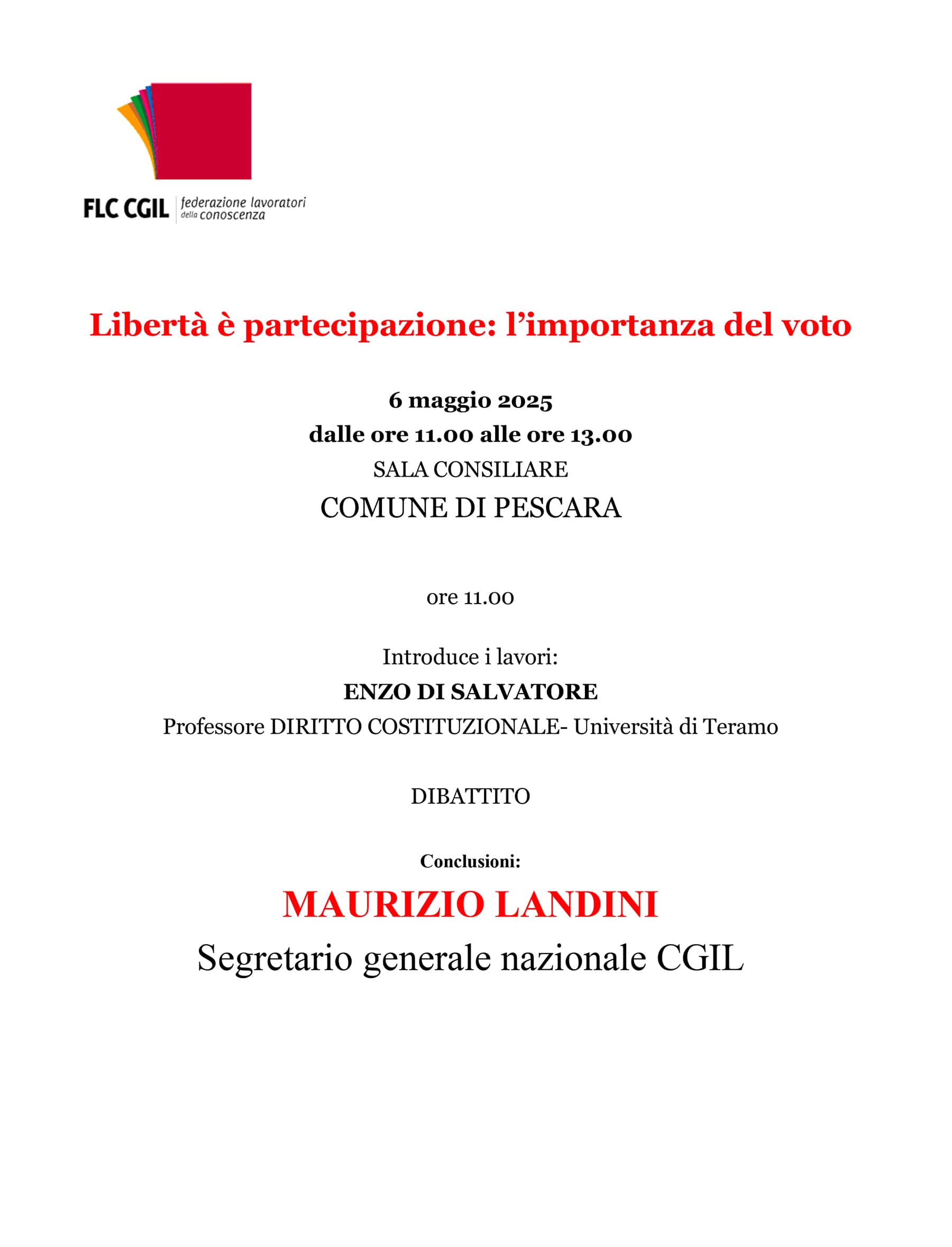 CGIL Iniziativa 6 maggio 2025