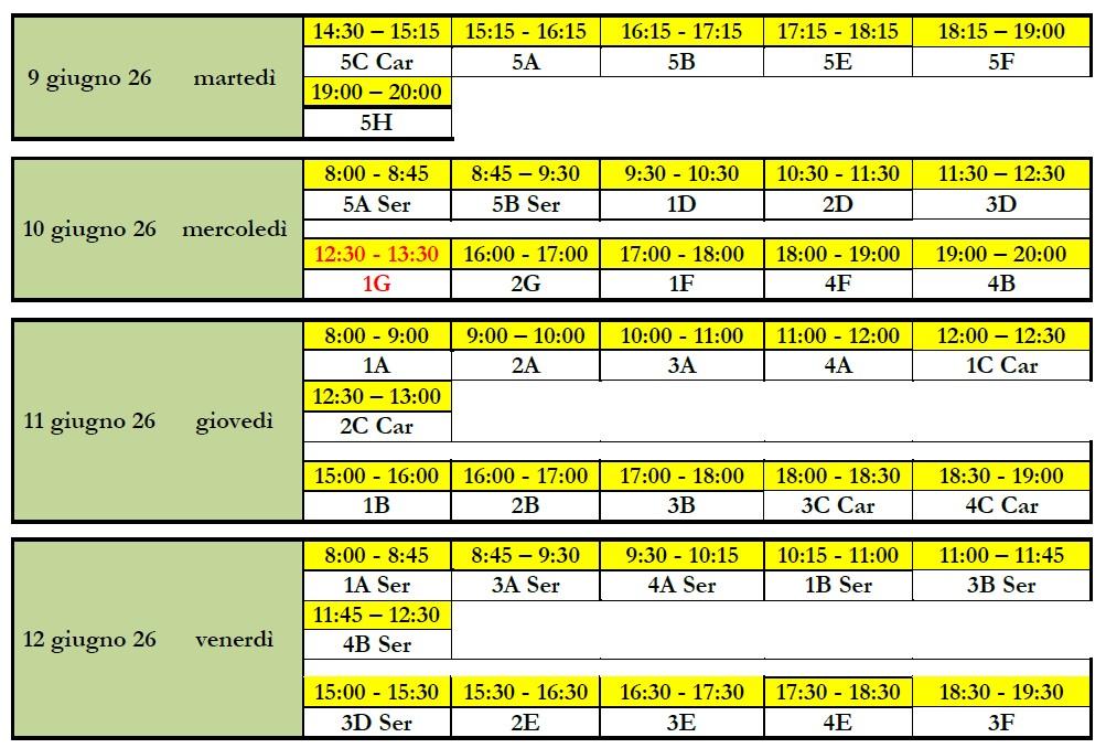 Calendario Scrutini finali a.s. 2025-2026 Rev.2
