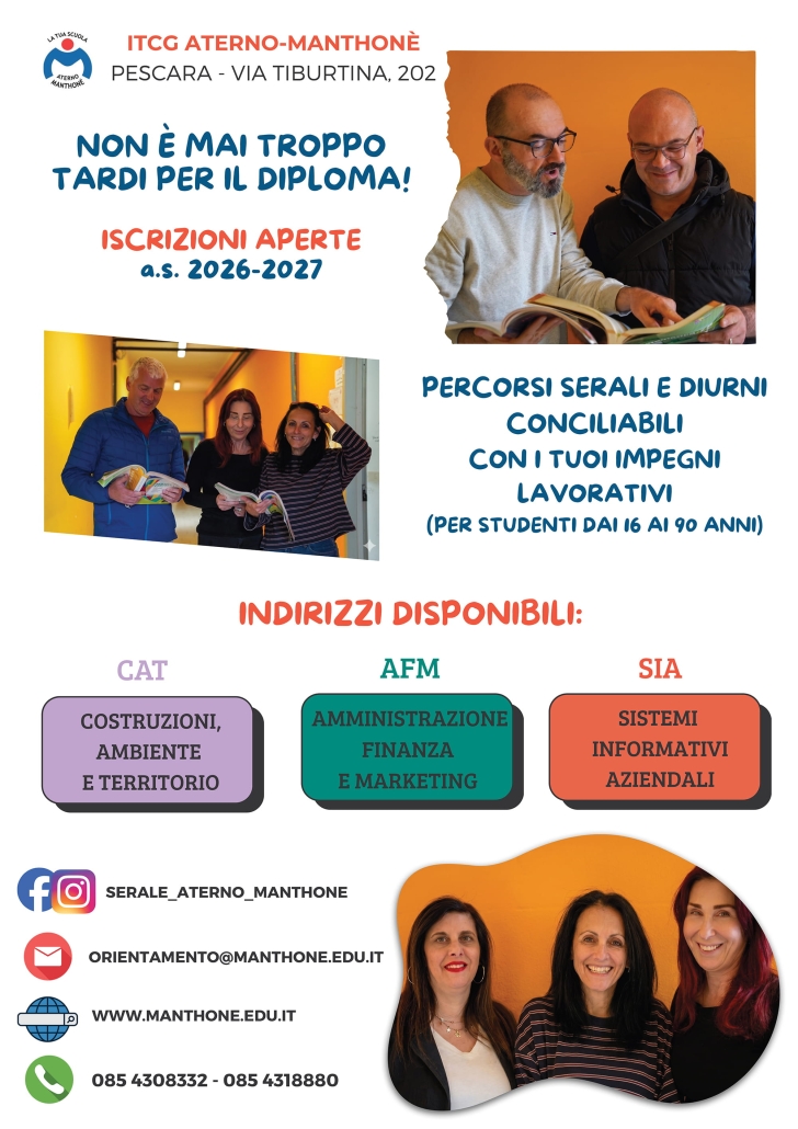 Isruzione Adulti. Locandina iscrizioni aperte a.s. 2026-2027